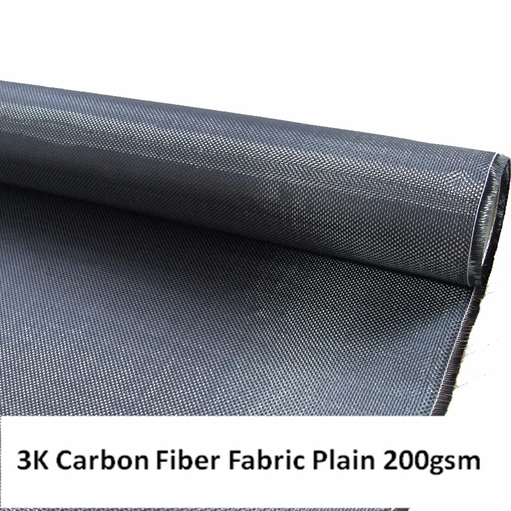 Free Shipping Carbon Fiber Fabric Cloth 3K 200g/m2  Plain Weave 1m length