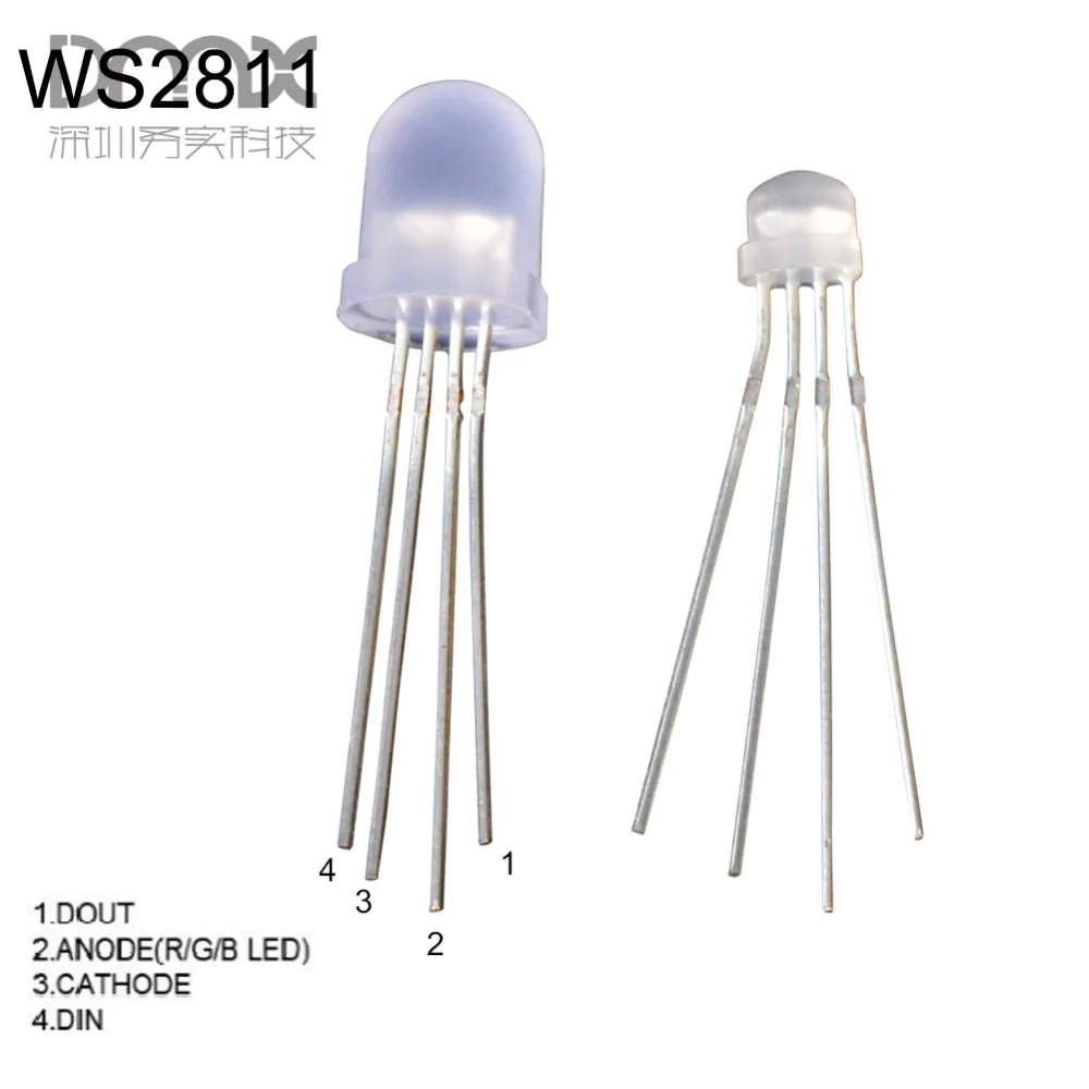 Mokungit 10Pcs WS2811 APA106 P9823 F5 5mm F8 8mm Round RGB LED chipset Full color LED Chip 5V Pack