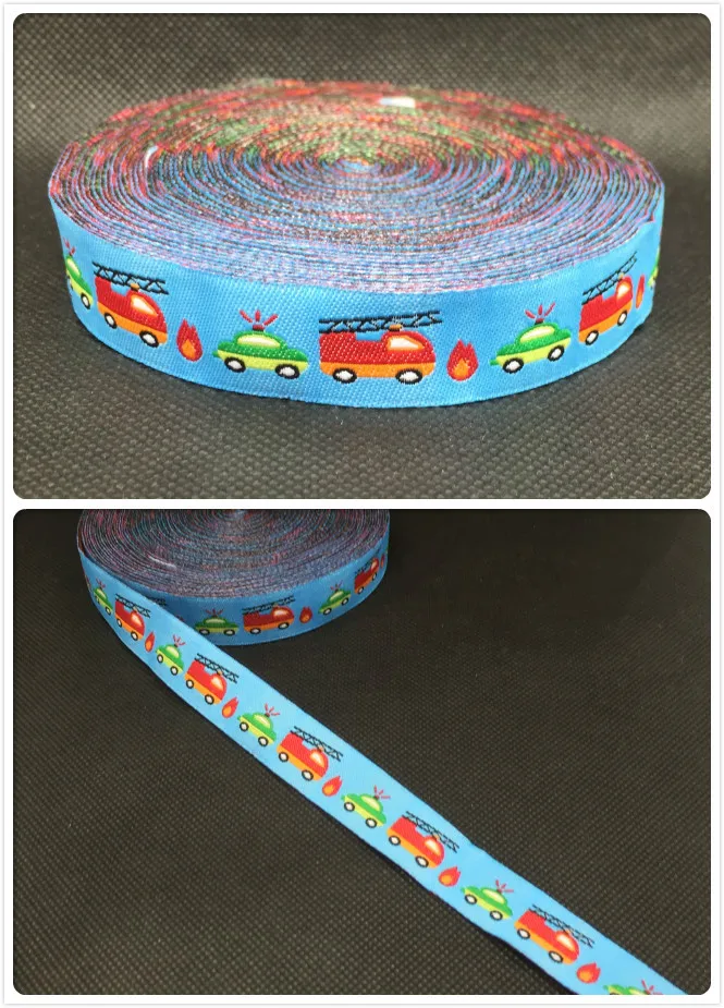 2014 NEW  wholesale 5/8 '(16 mmx10yards) 100% Polyester Woven Jacquard Ribbon  car /bus /flame