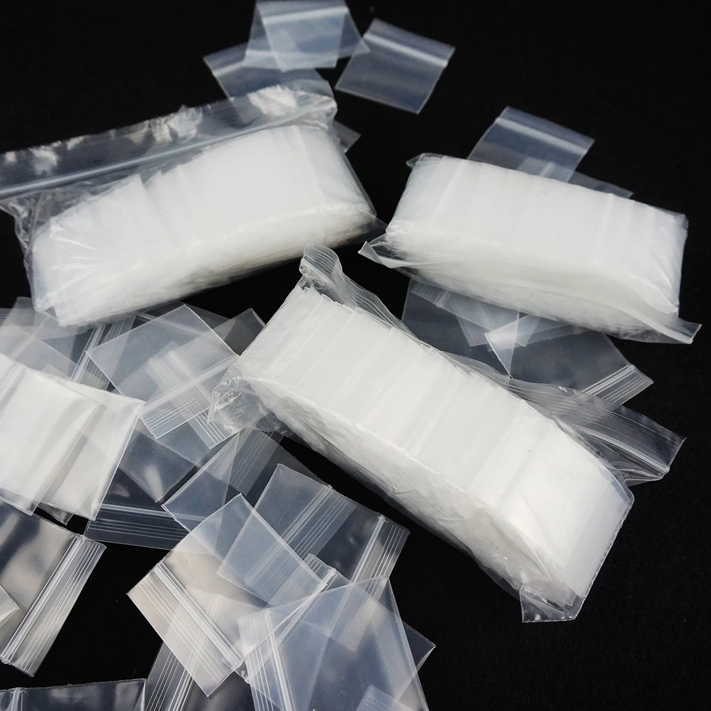 4x5cm Small Bag 1000pcs Clear Super Thicker PE Mini Ziplock Bags Ring/Crystal Plastic Packing Pouch Zipper Reusable Seed Package