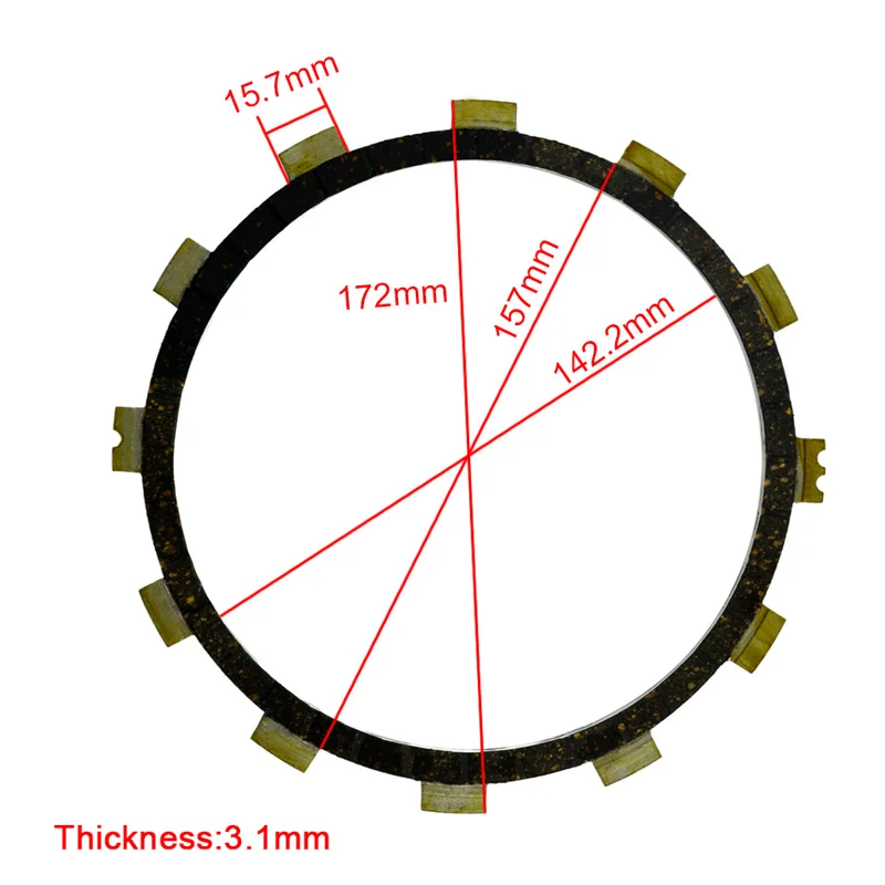 AHL 9pcs Motorcycle Clutch Friction Plates Set For YAMAHA XV1600 XV 1600 ROAD STAR 1999-2003