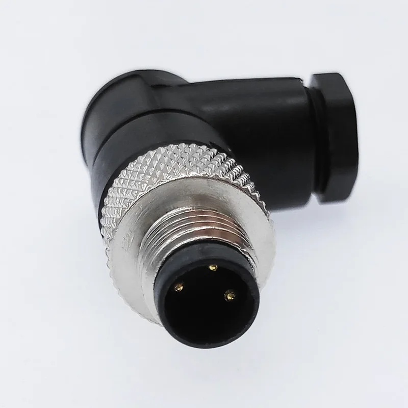 Sensor connector M8 waterproof male&female straight&angle screw threaded plug coupling 3 4 Pin Flange Socket back mount A type