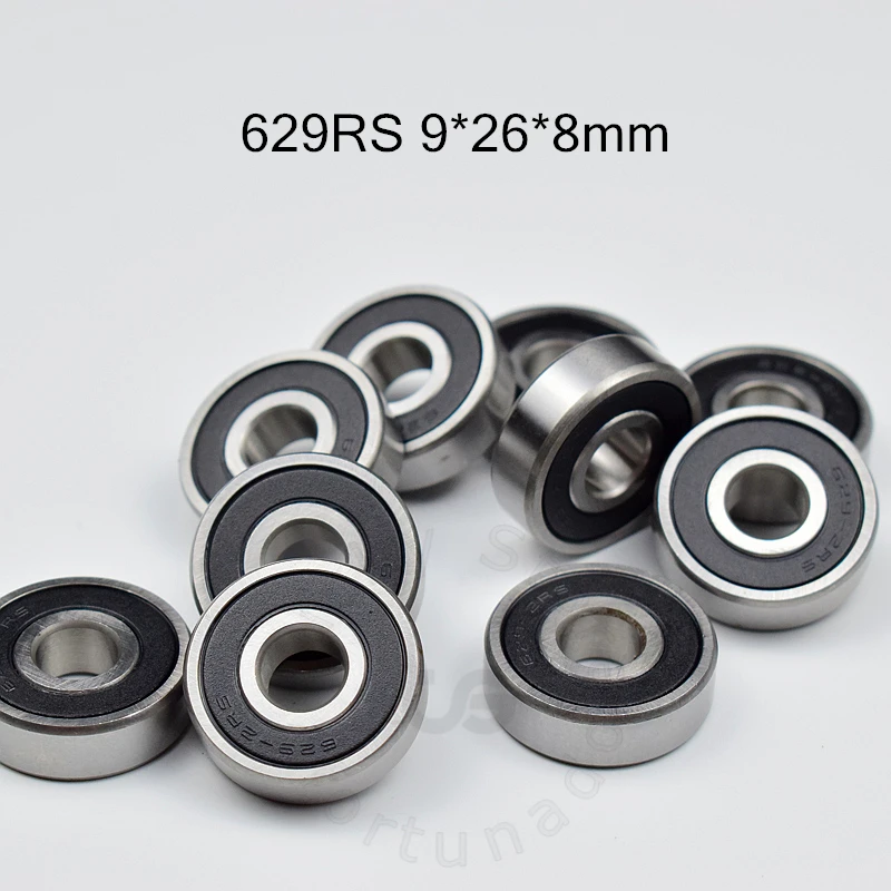 

629RS Bearing 10 Pieces 9*26*8(mm) chrome steel rubber Sealed High speed Mechanical equipment parts