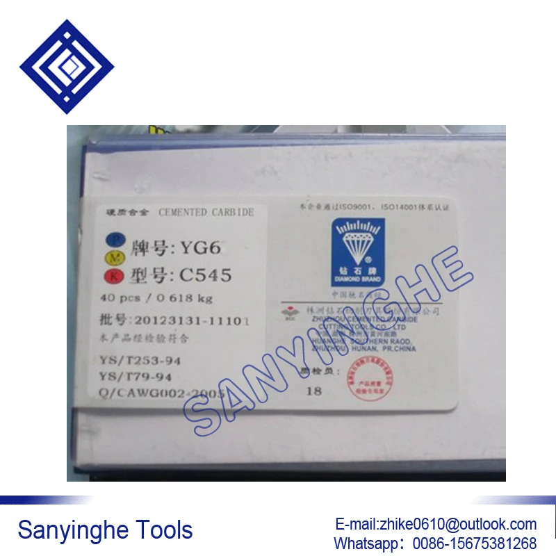 

40pcs/lots C545 YG6 / YG8 Carbide Welding Inserts Brazed Insert