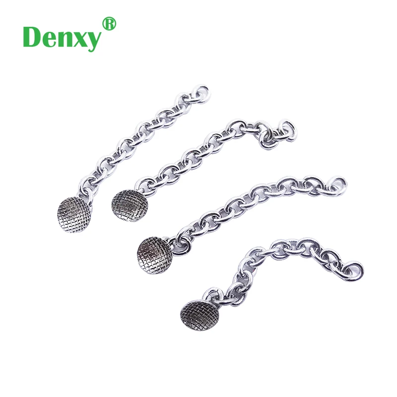 Denxy dental Orthodontic Lingual Button with Chain Dental Lingual Traction Chain Dental Supplies Dentist Use Orthodontic Bracket