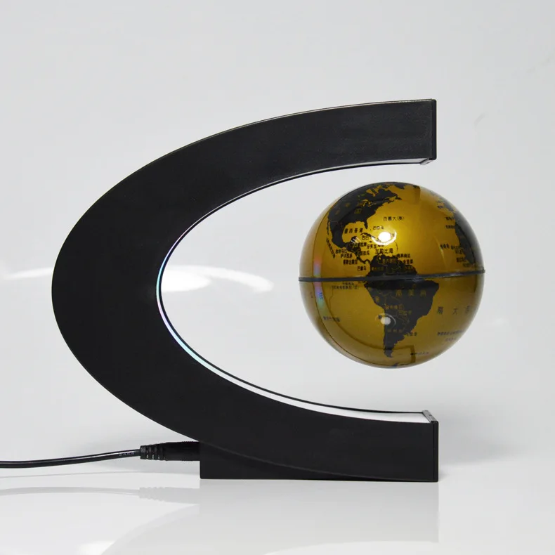 LED Light C shape Decoration Magnetic Levitation Floating World Map Globe