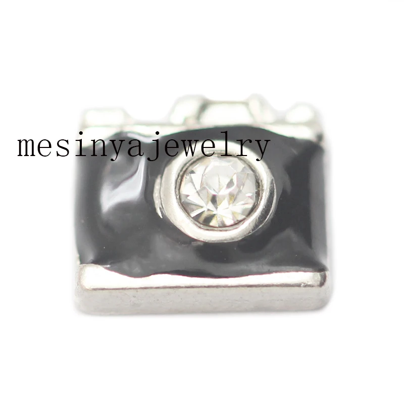 10pcs black camera   floating charms for glass locket, FC-342. Min amount $15 per order mixed items