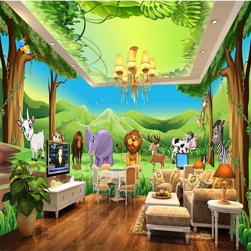 beibehang Animal Paradise Space Custom 3d mural wallpaper Children's room background bedroom papel de parede 3d photo wall paper