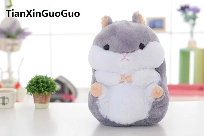 

about 35cm cartoon fat gray hamster plush toy soft doll throw pillow birthday gift w2930