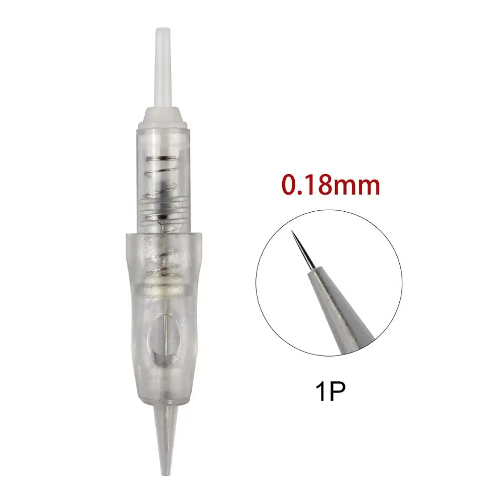 20pcs 0.18mm/0.25mm/0.35mm 1RL Revolution Tattoo Needle Permanent Makeup Cartridge Needles For Tattoo Machine Kit Eyebrow Needle