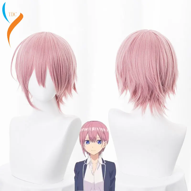 2019 New Gotoubun no Hanayome Ichika Nakano Cosplay Wigs 30cm Short Straight Synthetic Hair Perucas Cosplay Wig+Wig Cap