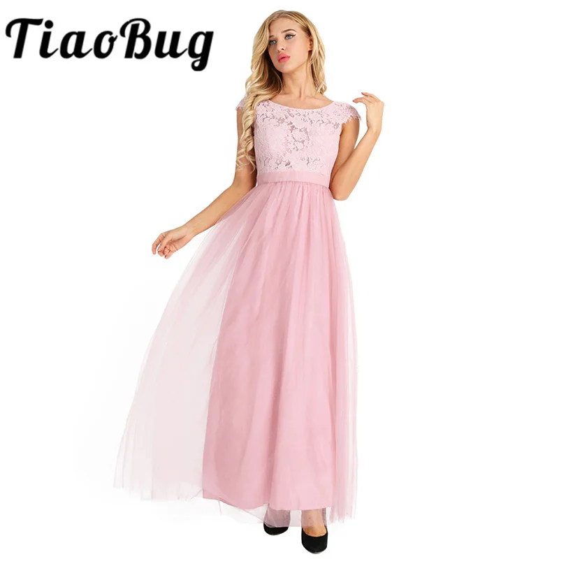 

TiaoBug Black Gray Wine Red Pearl Pink Bridesmaid Dresses 2020 Elegant Women Ladies Wedding Party Tulle Chiffon Lace Bow Dress