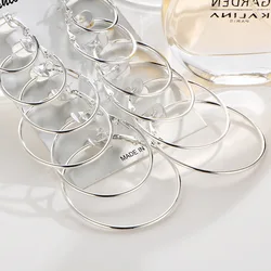 New 6 Pairs/set Hoop Earrings Gold Silver color Small Big Circle Earring Set for Women Simple Punk Ear Clip 2019 Fashion Jewelry