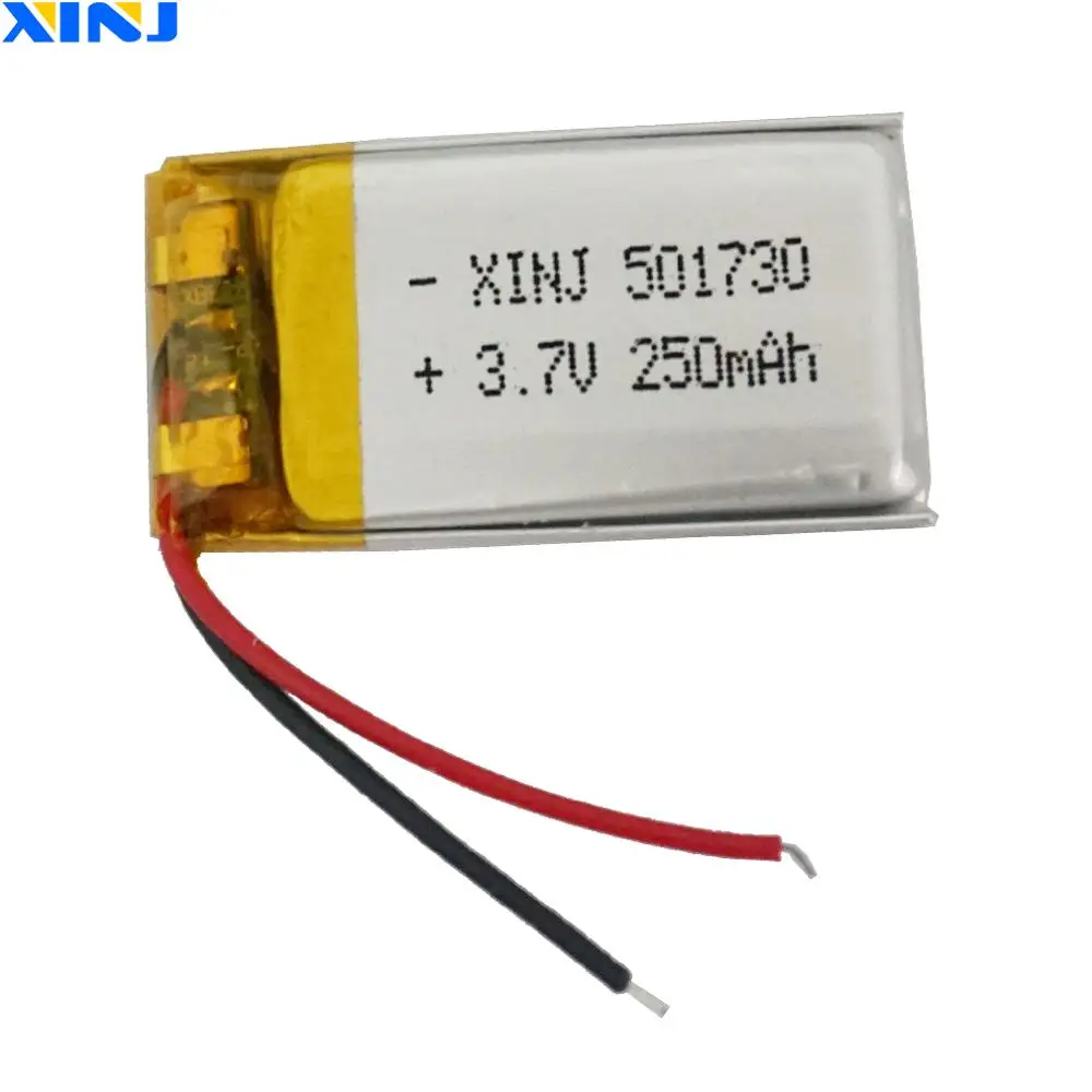 XINJ 3,7 В 250 мАч 0,925 Втч литий-полимерный литиевый аккумулятор 501730   Литий-ионная ручка для GPS-записи, автомобильная камера, светодиодная ручка для записи вождения