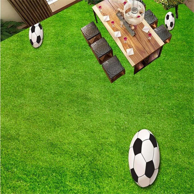 beibehang Self-adhesive Green Football pvc 3d floor wall paper wallpaper bedroom 3d flooring waterproof wall papers home decor