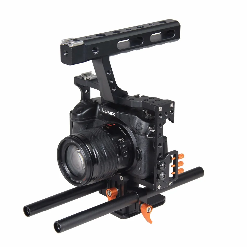 

Aluminum Alloy Film Movie Making Camera Video Cage with 15mm Rod System Rig for Sony A7 Camera A7II/A7s/A7r/A7Rii Panasonic GH4