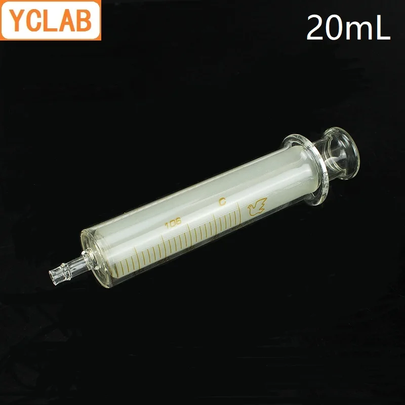 YCLAB 20 ml Glas Spuit Injector Inkt Sampler met Naald Laboratorium Chemie Apparatuur