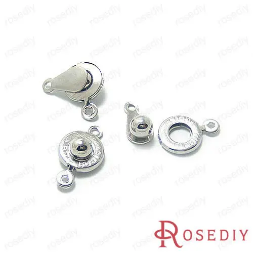 

Wholesale 9mm Imitation Rhodium Round Iron Snap Clasps Diy Jewelry Findings Accessories 50 pieces(JM4594)