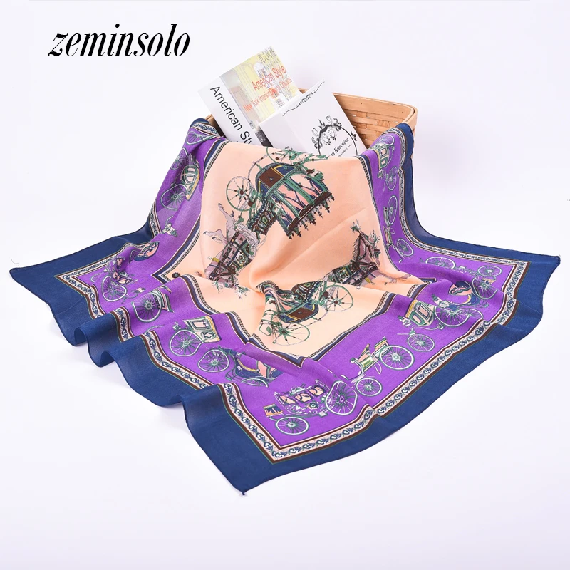 Bufanda de moda para mujer, chal de seda de gasa suave y fina con estampado de hojas, chal de 70x70cm, gran oferta