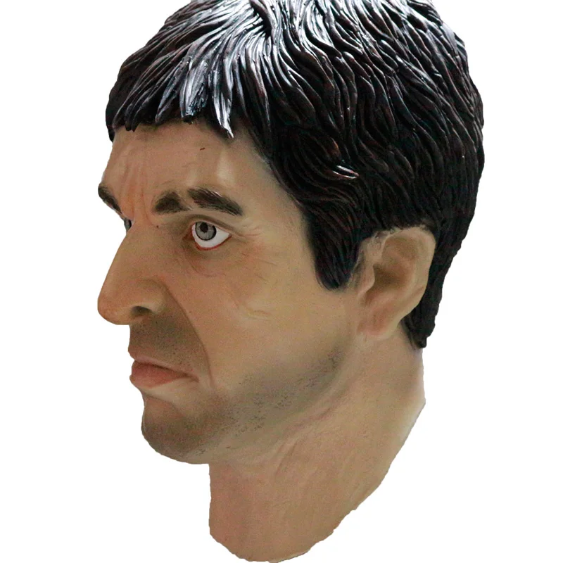 Latex Scarface Al Pacino Mask Tough Guy Celebrity Man Head Masks Movie Cosplay Fancy Dress Party Halloween