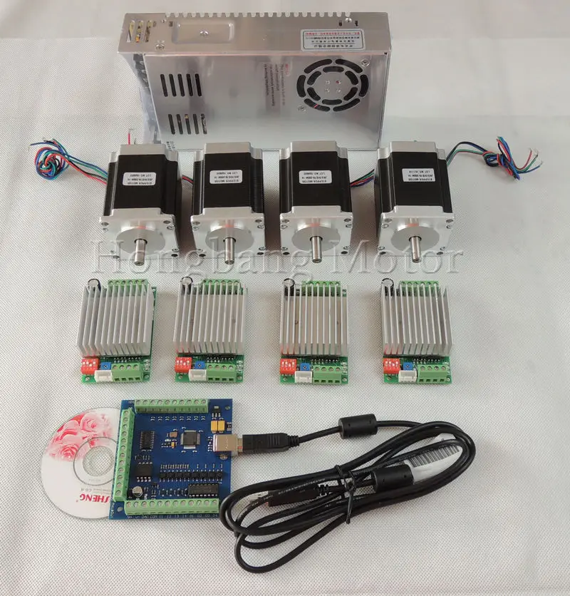 envio da ue mach cnc usb kit de eixos driver tb6600 mais controle de motor de passo usb mais pecas nema23 270oz in motor mais fonte de alimentacao 01