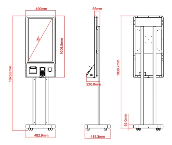 Restaurant Self Service shopping terminal payment kiosk with printer and 32 inch touch interactive digital signage