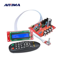 AIYIMA LC75342 Remote Preamplifier Tone Board LCD Display 4 Way Audio Input Treble Bass Volume Tone Control for Amplifier Diy