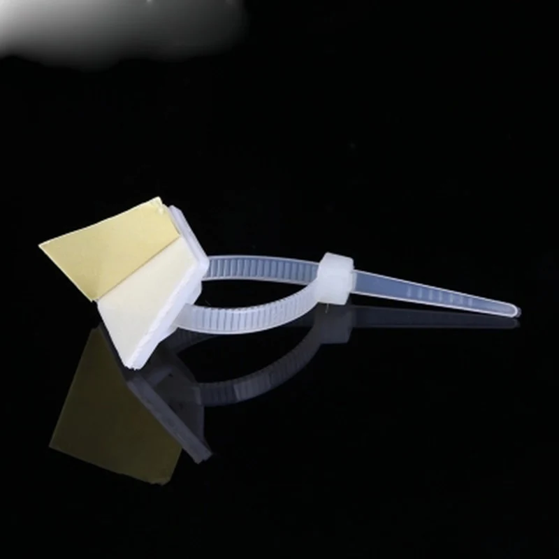 25mm*25mm Tie Mount 50pcs  Plastic Self Adhesive Cable Tie Mount Base Holder White glue type cable positioning fixed seat 50pcs