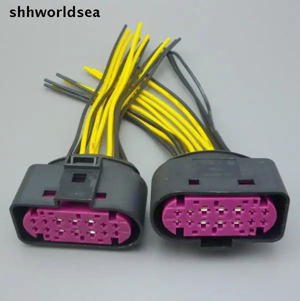 

shhworldsea For VW Golf Headlamp Frontlight Connector Adatper 14Pin 1J0973737 1J0 973 737