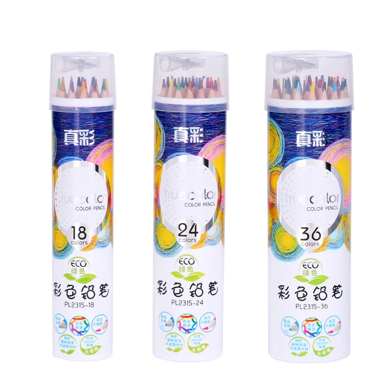 Truecolor Children's oil color pencil, no wood, environmental protection color lead, 36 color painting, color pen