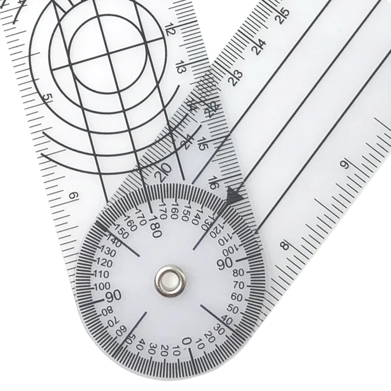 0-140mm 360 Degree Goniometer Angle Medical Spinal Angle Ruler Angle Inclinometer Ruler Protractor Angle Finder Measuring Tool