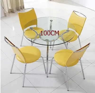 Modern simple tempered glass.. Negotiating table and chair combination.