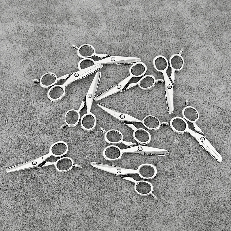 30PCS Metal Scissors Charms Pendants for DIY Necklace Earring Making Jewelry Findings 31x16mm