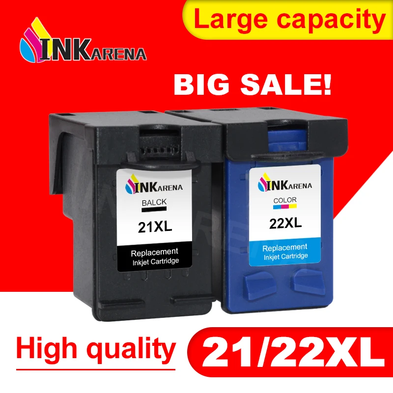 INKARENA Remanufactured Cartridge Replacement For HP21 22 Ink Cartridge For DESKJET 3910 3920 3930 3940 D1311 D1320 D1330 D1341