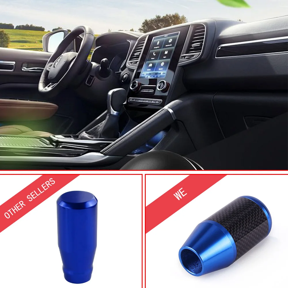 RASTP-New Arrived Carbon Fiber Manual Gear Shift Stick Shifter Lever Knob for Most Car RS-SFN053