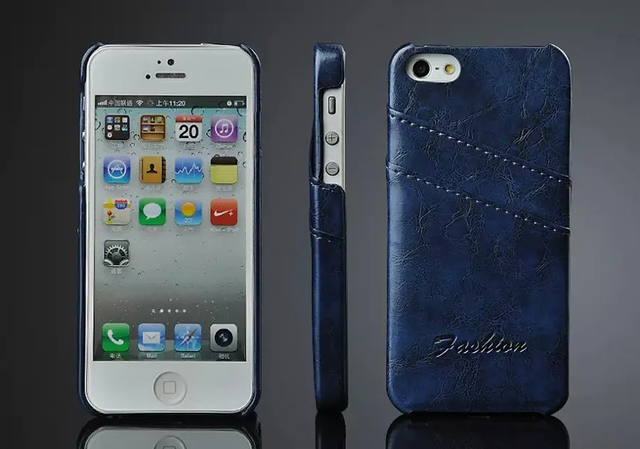 Case for iPhone 15 16 12 Mini 13 Pro Max 14 16E Oil-wax Genuine Leather with Card Slots Back Cover High Quality Original