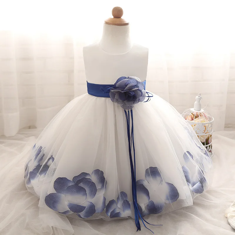 Fashion New 2017 Korean Baby Girls Flower Petal Tutu Dress Girl\'s Summer Party Princess Birthday Dress for Baby Infant