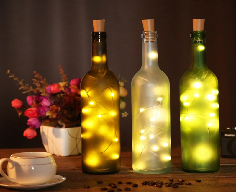 100pcs 1M 10leds and 2M 20 leds Wine Bottle Light Cork Shape Wire led String Lights for Bottle DIY Christmas Wedding Holiday