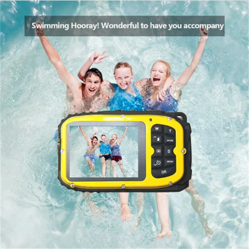 Minicámara Digital HD resistente al agua, videocámara De Fotos De 16MP, 2,7 pulgadas, Zoom 8x, cámara De Fotos, videocámara De vídeo antivibración, 1080P, CMOS