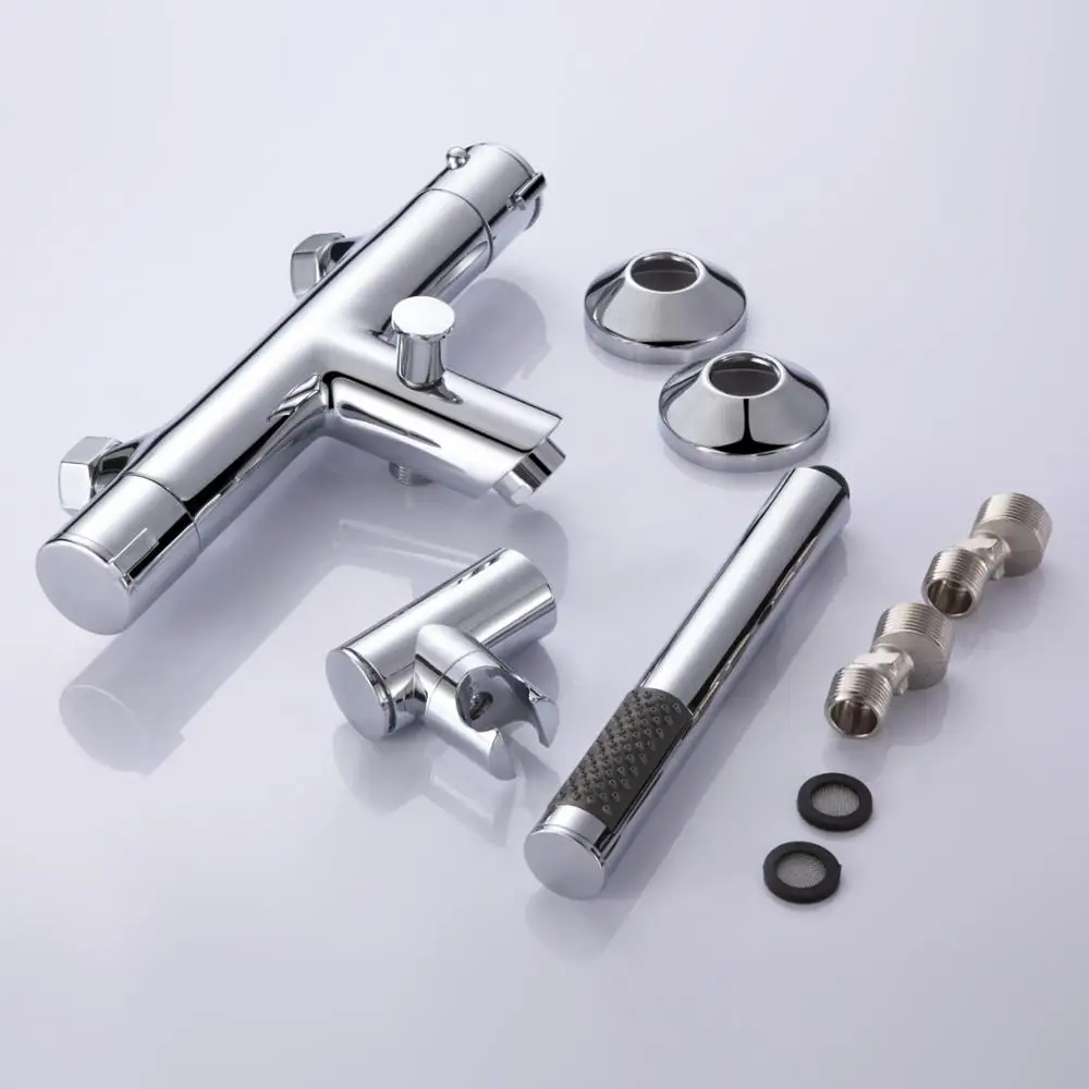 Thermostatic Shower Faucets Brass Wall Mounted Bathroom Shower Tap Thermostatic Control Valve Shower Tap