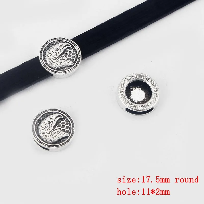 10pcs Flat Slider Spacer fit 10mm 12mm Flat Leather Cords DIY Bracelet Jewelry Making Accessories