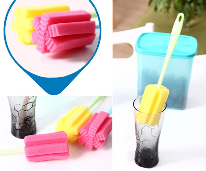 

New Environmental Cleaning Brushes For Glass Milk Bottle/Family Use Glass Sponge Cup Brush/Brand Cheap Cleaning Brush ss315