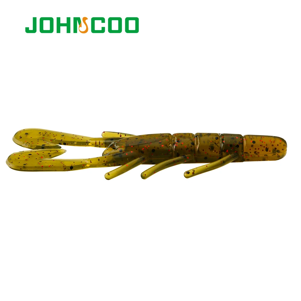 JOHNCOO Craw fish Baits Fishing Lure 90mm 5.5g 8pcs Craws Shrimp 2 Huge Pinchers Soft Lure Bass Lures