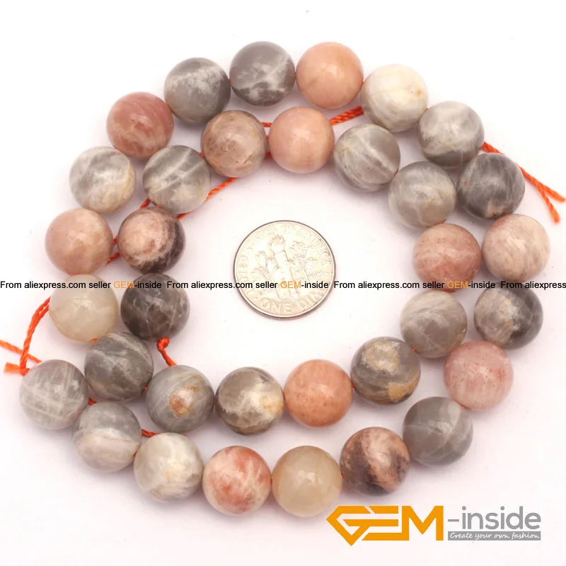 Natural Multicolor Sunstone Round Beads For Jewelry Making Strand 15\
