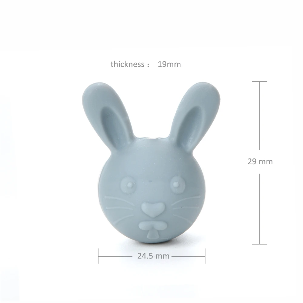 LOFCA 10pcs/lot Rabbit Loose Silicone Beads For Silicone Food grade silicone beads Make bracelets necklace jewelry accessories