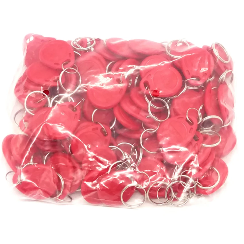 100pcs RFID Tag 125KHz RFID Card Proximity Keyfobs Key Fob Access Control Smart Card 10 Colors TK4100 Keyfob Only Readable
