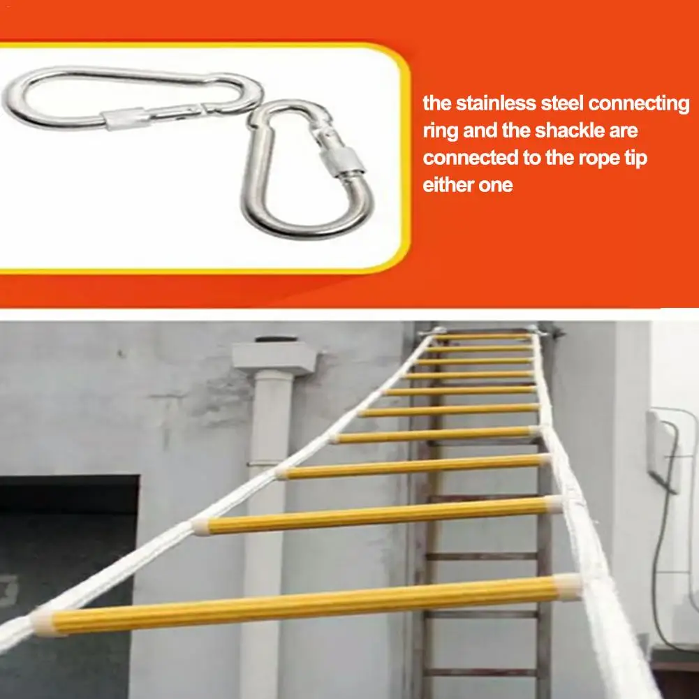 3M/5M Fire Escape Ladder Anti-skid Rescue Rope Emergency Work Safety Response Self-rescue Lifesaving Rock Climbing Escape