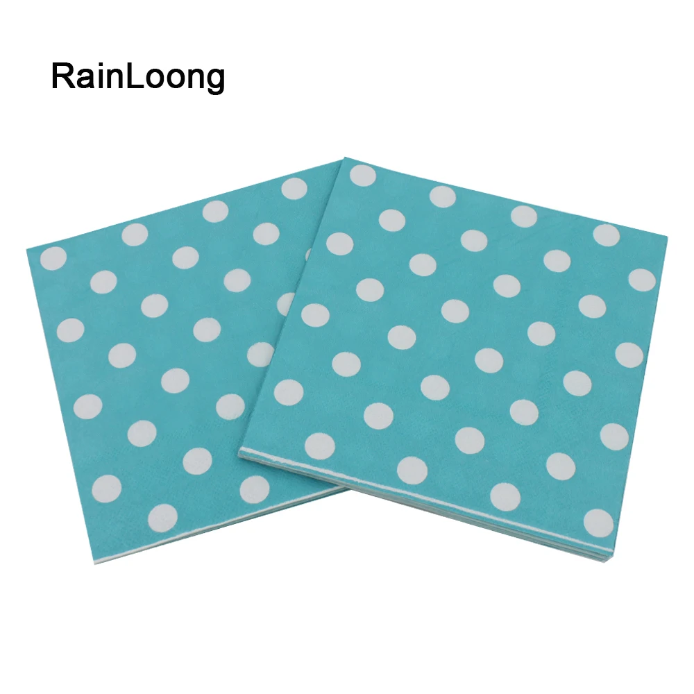 [RainLoong]  Polka Dot Paper Napkin Para Festas & Party Tissue Cartoon Supply Party Decoration Paper 33*33cm 1 pack