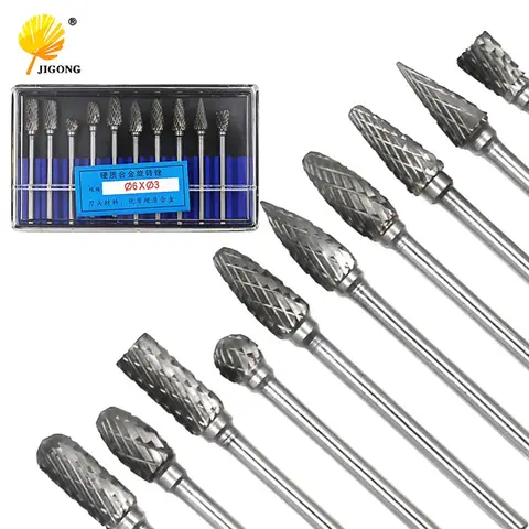 10pcs 3x6mm Tungsten Rotary Tool Bits JIGONG