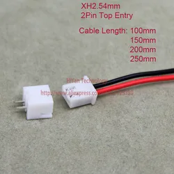 XH2.54 JST 2.54mm Pitch Top Entry 2Pin złącze 100mm do 250mm z 1007 26AWG przewód elektroniczny kabel głowica pinowa